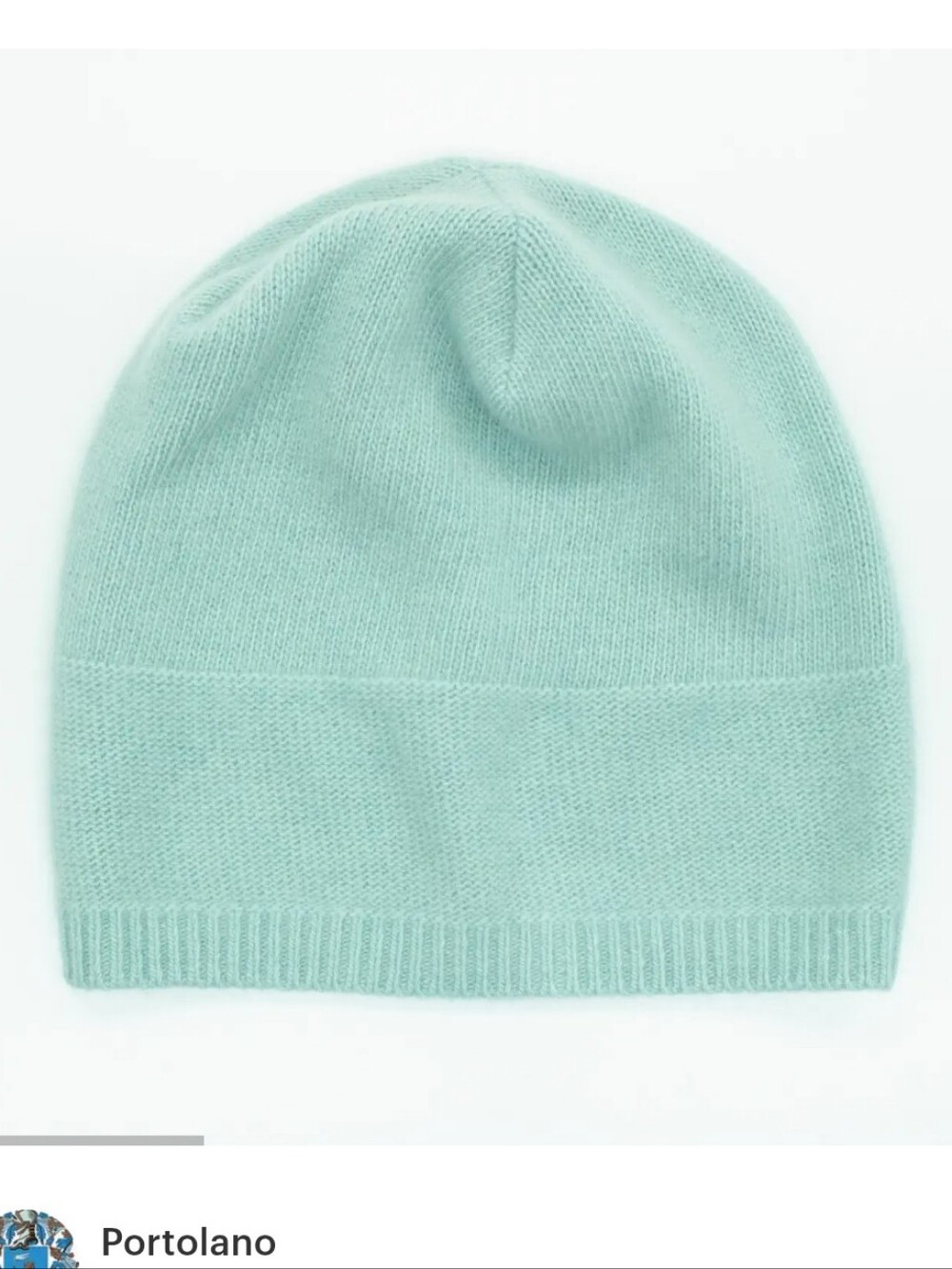 Portolano Cashmere Light Mint Blue Knit Hat